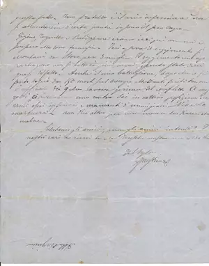 Lettera di Tanara alla moglie